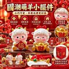G-「福氣羊羊」 🧧 新春招財萌羊小擺件